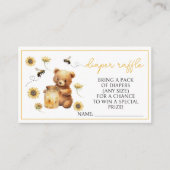 Bumble bee teddybeer baby shower luierloterij informatiekaartje (Voorkant)