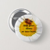 Bumble Bee & The Flower_ Ronde Button 5,7 Cm (Voorkant /achterkant)