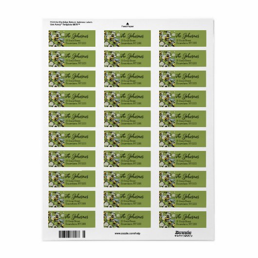 Bumble Bee thema retour adres label (Full Sheet)