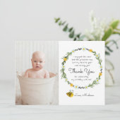 Bumble Bee Thema Verjaardag Dank u kaarten (Staand voorkant)