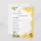 Bumble bee thema's wensen voor het baby shower spe kaart (Voorkant)