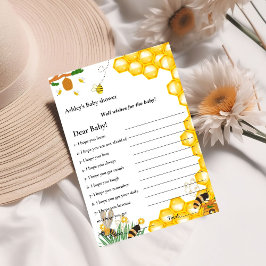 Bumble bee thema's wensen voor het baby shower spe kaart