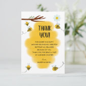 Bumble Bee Theme Baby shower Bedankt Kaarten (Staand voorkant)
