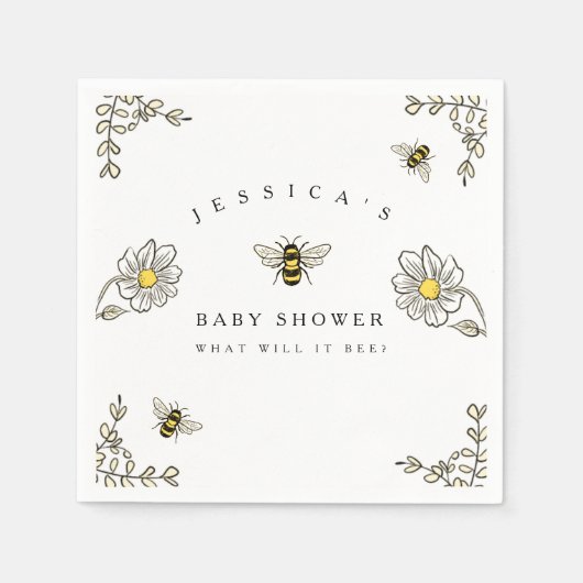 Bumble Bee Theme Baby shower Servet (Voorkant)