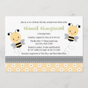 Bumble Bee Twins Baby Shower Invitations Kaart