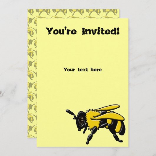 Bumble Bee, uitnodiging (Voorkant / Achterkant)