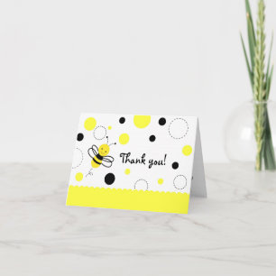 Bumble Bee Verjaardag Opgevouwen Bedankt Opmerking