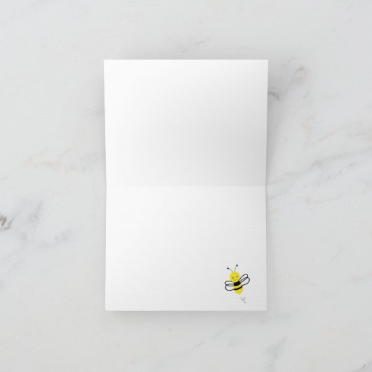 Bumble Bee Verjaardag Opgevouwen Bedankt Opmerking (Binnen)