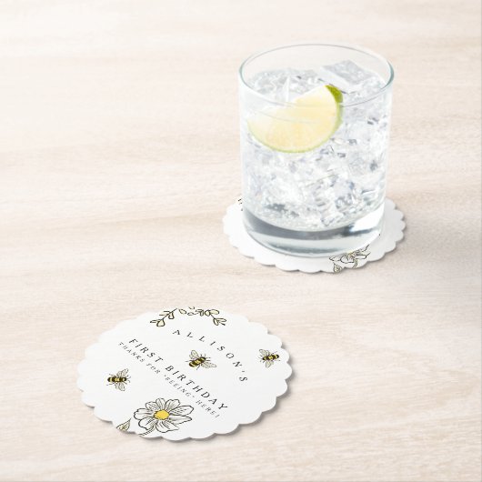 Bumble Bee Verjaardagsfeest Custom Onderzetter (Insitu)