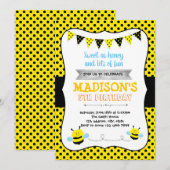 Bumble Bee verjaardagsfeest uitnodiging (Voorkant / Achterkant)