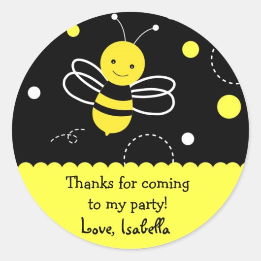 Bumble bee verjaardagsfeestje gunst Stickers (Voorkant)