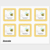 Bumble Bee Vierkante Favor Stickers (Vel)