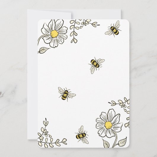 Bumble bee Virtual Baby Shower-uitnodigingen Kaart (Achterkant)