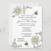 Bumble bee Virtual Baby Shower-uitnodigingen Kaart (Voorkant)
