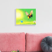 Bumble Bee Vliegillustratie Canvas Afdruk (Insitu (Woonkamer))