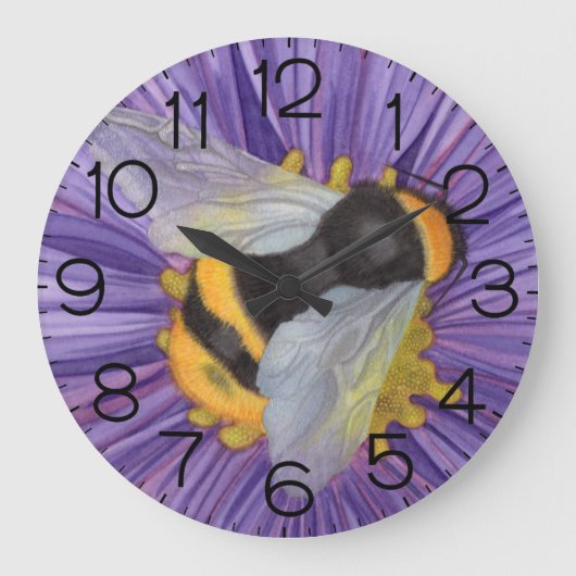 Bumble Bee Wall Clock Honey Bee Aster Grote Klok (Voorkant)
