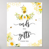 Bumble Bee waterverf cards en cadeaubord Poster (Voorkant)