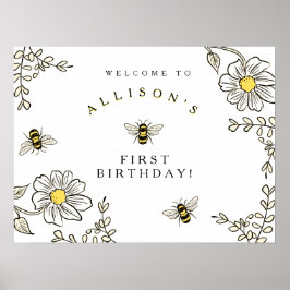 Bumble Bee Welcome for Bumble Bee Birthday Poster