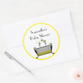 Bumble Bee Wieg Baby shower Ronde Sticker (Envelop)