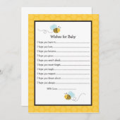 Bumble Bee Wishes for Baby Advice Kaarten (Voorkant / Achterkant)