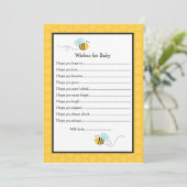 Bumble Bee Wishes for Baby Advice Kaarten (Staand voorkant)
