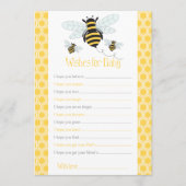 Bumble Bee Wishes for Baby-Baby shower Game Advieskaart (Voorkant)