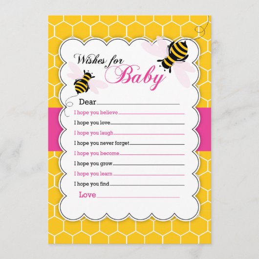 Bumble Bee Wishes for Baby Kaart (Voorkant)