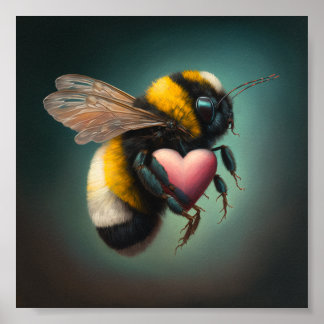 Bumble bee with Love, Value Poster Paper (Matte)