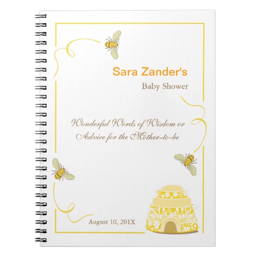 Bumble Bee  | Woorden van Advice Baby shower-lapto Notitieboek (Voorkant)