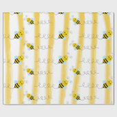 Bumble Bee Wrapping Paper Fly Honey Bee Gift Wrap Cadeaupapier (Vlak)