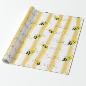 Bumble Bee Wrapping Paper Fly Honey Bee Gift Wrap Cadeaupapier (Uitgerold)