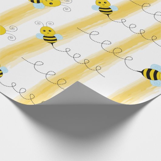 Bumble Bee Wrapping Paper Fly Honey Bee Gift Wrap Cadeaupapier (Hoek)
