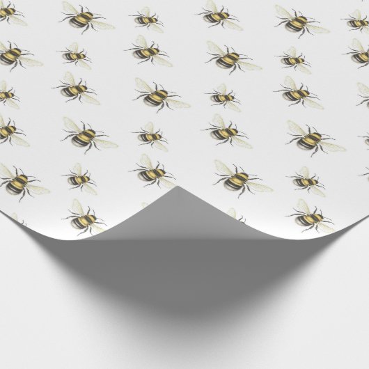 Bumble Bee Wrapping Paper Gift Wrap Cadeaupapier (Hoek)