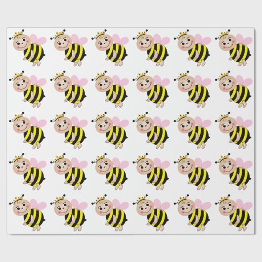 Bumble Bee Wrapping Papierroze Cadeaupapier (Vlak)