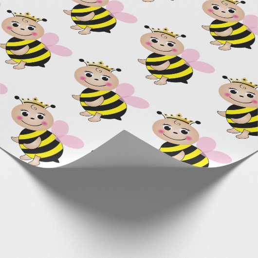 Bumble Bee Wrapping Papierroze Cadeaupapier (Hoek)