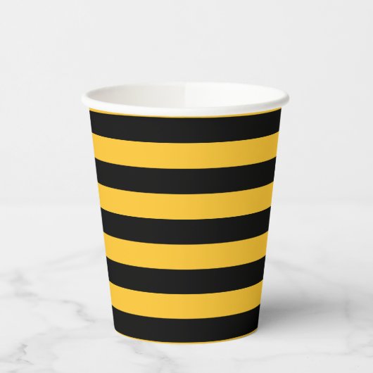 Bumble Bee Yellow and Black Bee Thmed Papieren Bekers (Links)