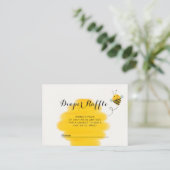 Bumble Bee Yellow Baby shower Diaper Raffle Informatiekaartje (Staand voorkant)