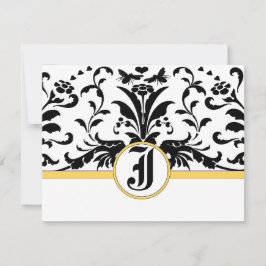 Bumble bee Yellow Damask-reactiekaart - RSVP Kaartje