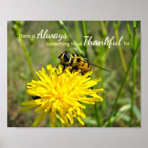 Bumble bee Yellow Dandelion Altijd bedankt Poster