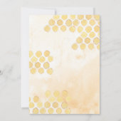 Bumble bee Yellow Florence Lijst Baby shower Kaart (Achterkant)