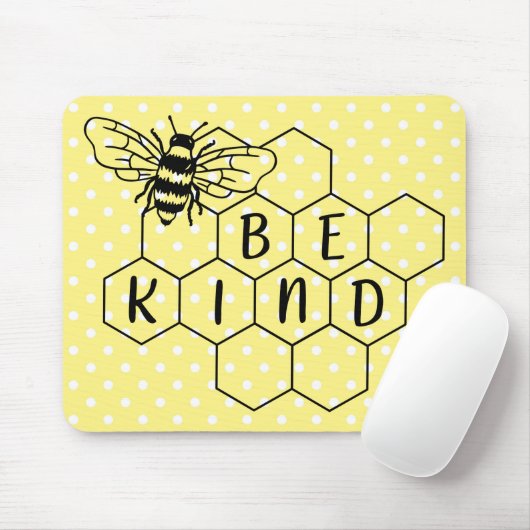 Bumble bee Yellow Polka Dot Muismat (Met muis)