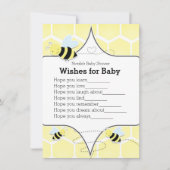 Bumble BEE Yellow Wishes voor Baby shower Game Kaart (Voorkant)