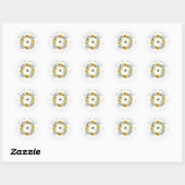 Bumble Bee Zonnebloem Hydrangea Bloemen Adresklass Ronde Sticker (Vel)