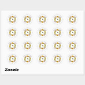 Bumble Bee Zonnebloem Hydrangea Bloemen Baby showe Ronde Sticker (Vel)