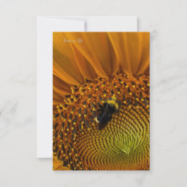 Bumble Bee & Zonnebloem Notitiekaartje