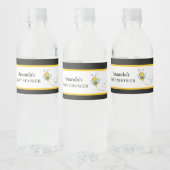 Bumble Bee Zwart en Goud Baby shower Waterfles Etiket (Flessen)