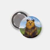 Bumble Beer op het gebied van paardenbloem Magneet (Voorkant / Achterkant)