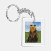 Bumble Beer op het gebied van paardenbloem Sleutelhanger (Voorkant Links)