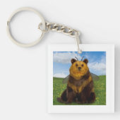 Bumble Beer op het gebied van paardenbloem Sleutelhanger (Voorkant)