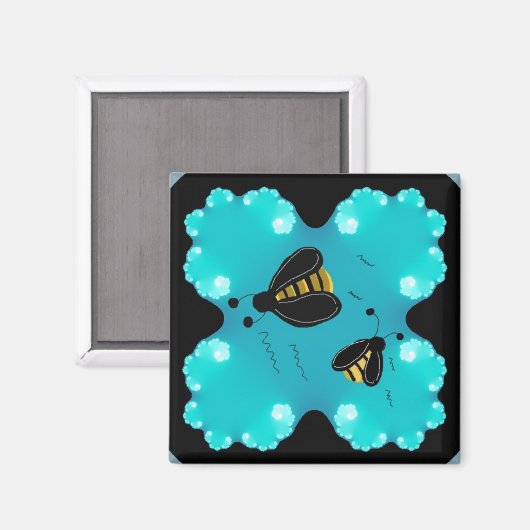 Bumble Bees Art Design Magneet (Voorkant / Achterkant)